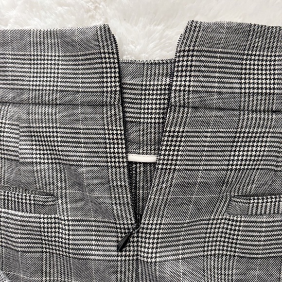 Jigsaw London Plaid Wide Leg Trouser Pants Size US 6 Gray Black Wool Blend Work - Picture 9 of 11